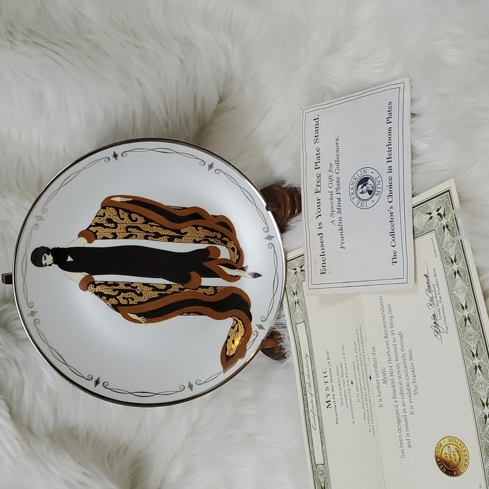 Entre Mystic Porcelain Collector plate by F. Mint Ceramic Vintage